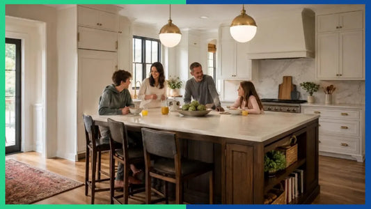 Modern Custom Kitchen Island with seating in a Luxury home kitchen – Blue Ridge Cabinet Connection