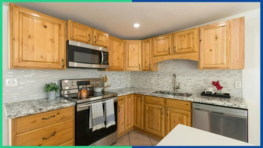 Hevea wood Butcher Block countertop in a modern Kitchen with natural wood grain – Blue Ridge Cabinet Connection