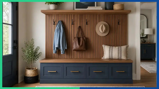 Modern wall hanger setup in a stylish home entryway – Blue Ridge Cabinet Connection
