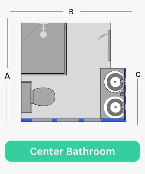 Center Bathroom - blue ridge cabinet connection